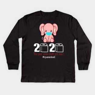 Elephant 2020 The Year When Shit Got Real Kids Long Sleeve T-Shirt